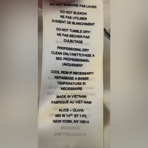 Alice + Olivia Embroidered Silk Off Shoulder Janell Dress Black and Creme Size 2 - Picture 9 of 12